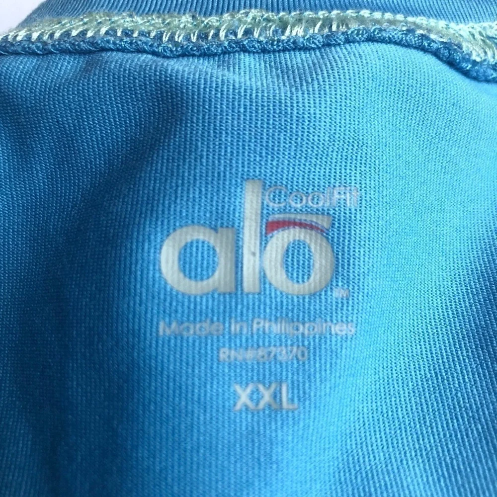 ALO yoga women’s blue cap sleeve athletic workout shirt top size XXL